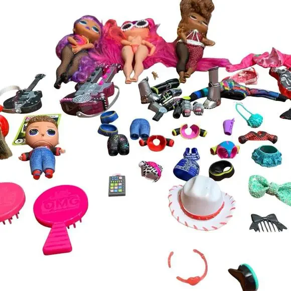 Huge LOL Surprise Doll Lot 40+ Dolls, 3 OMG Fashion Dolls, Playset & Accessories